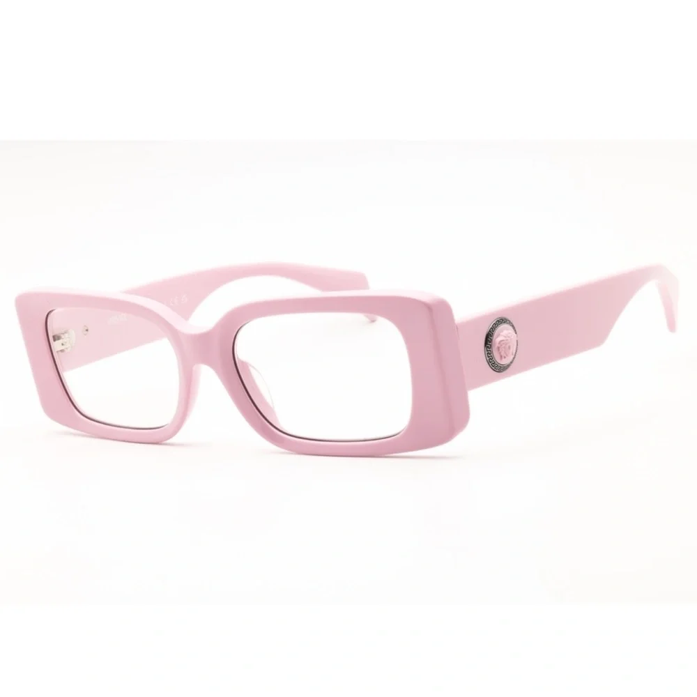 New! Versace Light Pink Rectangular Glasses, VE3362U 5485, Authentic